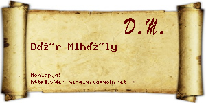 Dér Mihály névjegykártya