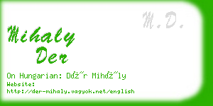 mihaly der business card